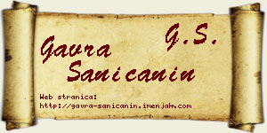Gavra Saničanin vizit kartica